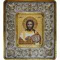 Набор для вышивания в смешаной технике с рамкой INS+ "Христос Спаситель (серебро, лилии)"